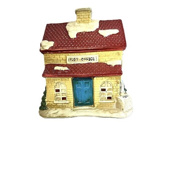 Winter Valley Cottages Porcelain Lighted House – Post Office Village Building - Picture 1 of 10